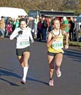 Sprint for 2nd and 3rd place in the under-15s girls, Heaton Memorial Road Race, Newcastle Town Moor. Photo: David T. Hewitson/Sports for All Pics